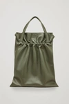 COS GATHERED LEATHER TOTE BAG,0685122001