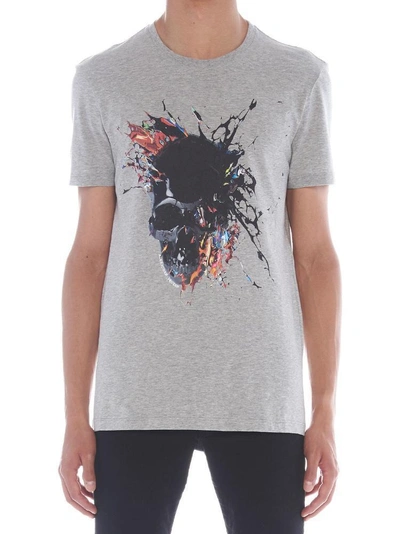 Alexander Mcqueen Skull Printed T-shirt In Grey