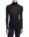 Hanro Womens Black Woolen Turtleneck Wool-silk Blend Top In Black