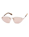 KAREN WALKER HEARTACHE RIMLESS CAT-EYE SUNGLASSES,PROD216470070