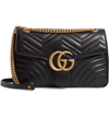 Gucci Medium Gg Matelasse Leather Shoulder Bag In Nero/ Nero