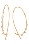 Lana Jewelry Solo Small Upside Down Hoop Earrings In Yellow Gold/ Diamond