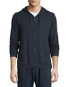 Derek Rose Jersey Front-zip Hoodie, Anthracite In Charcoal