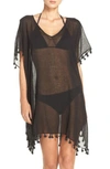 Seafolly Womens Black Amnesia Crinkled-cotton Kaftan In Black