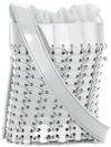 PACO RABANNE PACO RABANNE DISC EMBELLISHED BUCKET TOTE - SILVER