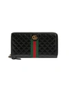 GUCCI LEATHER ZIP AROUND WALLET WITH DOUBLE G