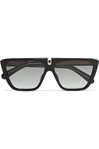 Givenchy Gradient Rectangle Metal-trim Sunglasses In Black/gray Gradient