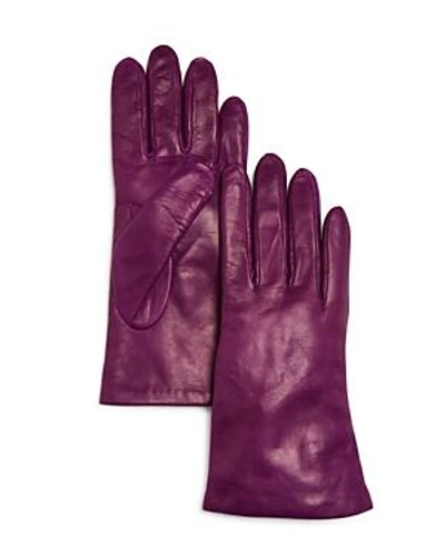 Bloomingdale's Cashmere Lined Leather Gloves - 100% Exclusive In Eggplant