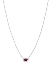 BLOOMINGDALE'S RUBY & DIAMOND OVAL PENDANT NECKLACE IN 14K WHITE GOLD, 16 - 100% EXCLUSIVE,UN1971-11