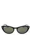 Ray Ban Cat-eye Monochromatic Sunglasses In Black/green