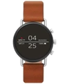 SKAGEN FALSTER 2 BROWN LEATHER STRAP TOUCHSCREEN SMART WATCH 40MM, POWERED BY WEAR OS BY GOOGLE