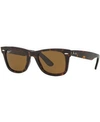 Ray Ban New Wayfarer 50mm Small Polarized Rectangular Sunglasses In Black/green Polar