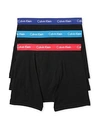 Calvin Klein Men's Cotton Stretch Boxer Briefs 3-pack Nu2666 In Black/red/blue