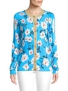 ESCADA Siemara Lurex Trim Floral Cardigan