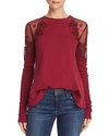 FREE PEOPLE DANIELLA SHEER-SHOULDER TOP,OB690487