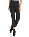 ALICE AND OLIVIA ALICE + OLIVIA DREW FLOCKED CROPPED FLARED JEANS IN BLACK,CC810R43110
