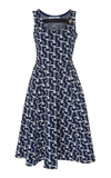 PRADA BUTTON-DETAILED COTTON-JACQUARD MIDI DRESS,709684