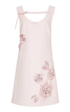 PRADA EMBROIDERED CREPE CADY SHIFT DRESS,709683