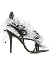ANDREA MONDIN ANNE VEIL AND FEATHERS SANDALS