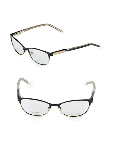 Gucci 50mm Oval Optical Glasses In Black