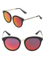 Aqs Mirrored 54mm Oval Sunglasses In Black Gold