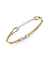 ALOR Diamond, 18K Yellow Gold & Steel Bracelet,0493221989382