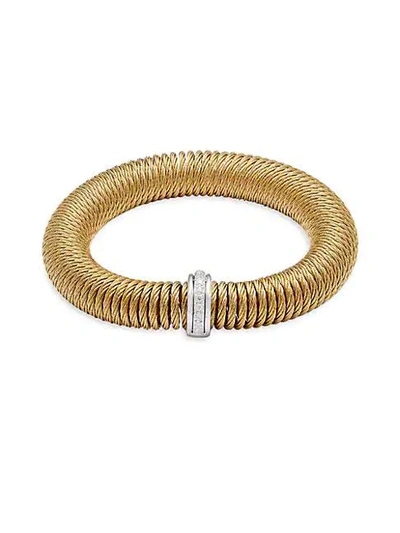 Alor Women's Stainless Steel, 14k White Gold & Diamond Bracelet