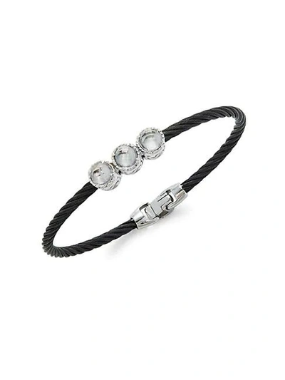 Alor Women's Staineless Steel & 14k White Gold Bracelet In Black