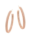 FREIDA ROTHMAN Crystal and Sterling Silver Hoop Earrings,0400097628574