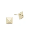 EF COLLECTION 14K Yellow Gold Large Pyramid Stud Earrings,0400095743360