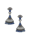 BAVNA Blue Sapphire, Champagne Diamond and Sterling Silver Earrings,0400097894956