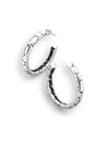 JOHN HARDY Sterling Silver Textured Hoop Earrings/1.5",0400087224992