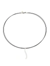 ALOR Diamond, 18K White Gold and Stainless Steel Choker Necklace,0400095606019