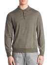 BRUNELLO CUCINELLI Slim-Fit Striped Long Sleeve Polo,0400096127924