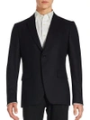 JOHN VARVATOS SOLID SINGLE-BREASTED LONG SLEEVE BLAZER,0400090866653