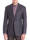 ARMANI COLLEZIONI Checkered Wool Jacket,0400095772697