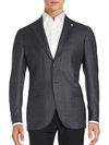 LUBIAM Checked Wool Sportcoat,0400092124280