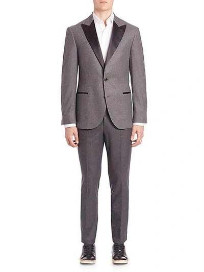 Brunello Cucinelli Wool-silk Blend Suit In Anthracite