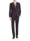 GIORGIO ARMANI Classic Fit Solid Wool Stretch Suit,0400097591597