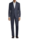 JACK VICTOR Classic Fit Windowpane Wool Suit,0400098656205
