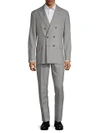 BRUNELLO CUCINELLI Check Double-Breasted Suit,0400098767101