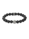 King Baby Studio Men's Black Onyx And Sterling Silver Bracelet In Black