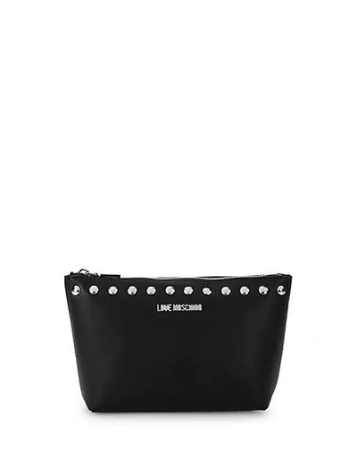 Love Moschino Bustina Studded Clutch In Black