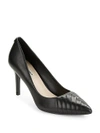 KARL LAGERFELD WOMEN'S ROULLE TEXTURED LEATHER PUMPS,0400093318083