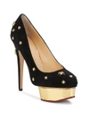 CHARLOTTE OLYMPIA Spider Dolly Suede Platform Pumps,0400090667048