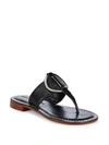 BERNARDO Metal Circle Leather Sandals,0400097033773