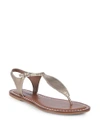BERNARDO T-Strap Leather Sandals,0400098768864