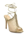 GIANVITO ROSSI Etoile Crystal Emellished Ankle-Wrap Sandals,0400097849208