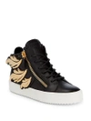 GIUSEPPE ZANOTTI Feather High-Top Leather Sneakers,0400097760842