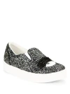 CHIARA FERRAGNI Wink Glitter Leather Slip-On Sneakers,0400095007212